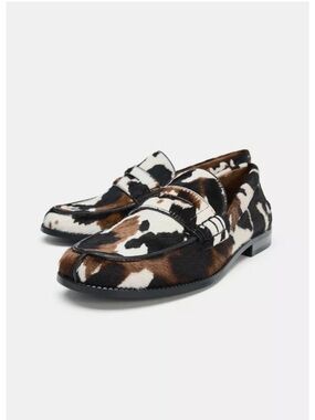 Zara ANIMAL EMBOSSED LEATHER LOAFERS
